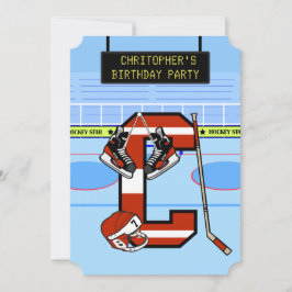 Personalisierter Anfangsbrief C Eishockey Einladung