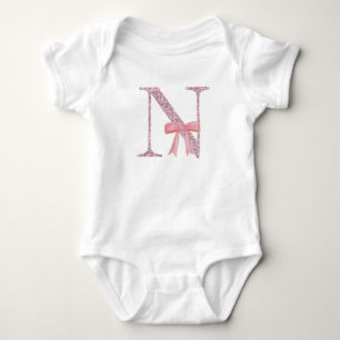 Personalisierter Anfangsbuchstabe Baby Mädchen "N" Strampler