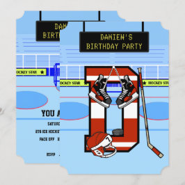 Personalisierter Anfangsbuchstabe D Eishockey Einladung