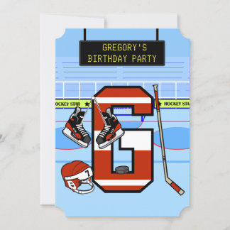 Personalisierter Anfangsbuchstabe G Eishockey Einladung
