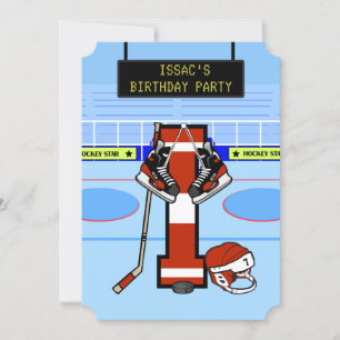 Personalisierter Anfangsbuchstabe I Eishockey Einladung
