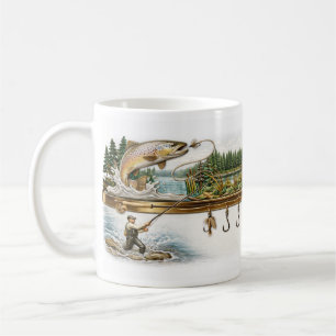 Personalisierter Angelbecher, Angelgeschenk, Fisch Kaffeetasse