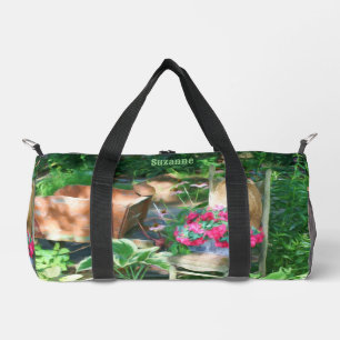 Personalisierter antiker Blumen-Garten-Stuhl Duffle Bag