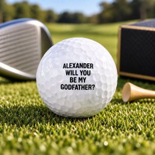 Personalisierter Antrag, ob du mein Pate werden mö Golfball