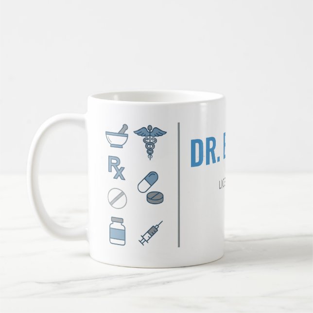 Personalisierter Apotheker-Becher | Moderne Split- Kaffeetasse (Links)