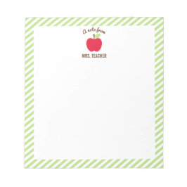 Personalisierter Apple-Lehrer-Editor, grün Notizblock