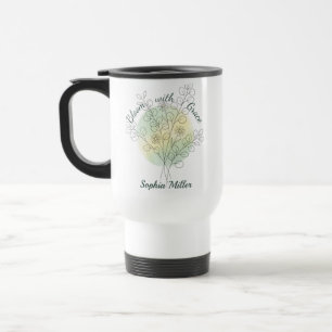 Personalisierter April-Geburtsblume Gänseblümchen Reisebecher