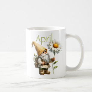 Personalisierter April Geburtsmonat Garten Gnome Kaffeetasse
