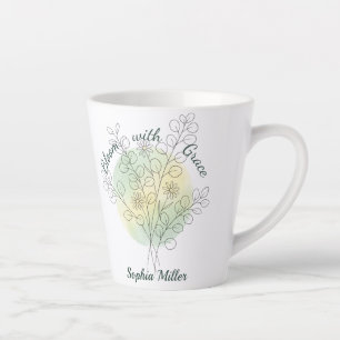 Personalisierter April-Geburtsmonatsblume Gänseblü Milchtasse