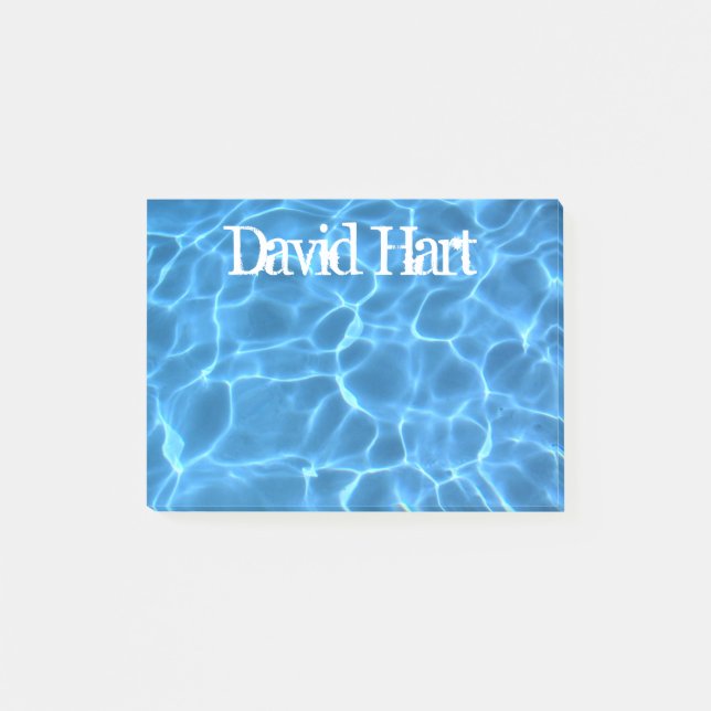 Personalisierter aquablauer Swimmingpool Post-it Klebezettel (Vorderseite)