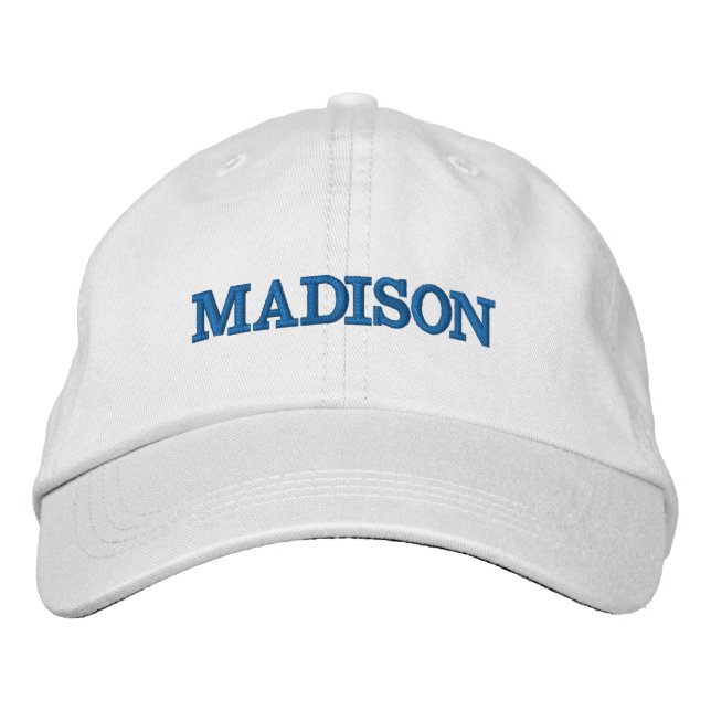 Personalisierter aquamariner individuelle Name Bestickte Baseballkappe (Vorderseite)