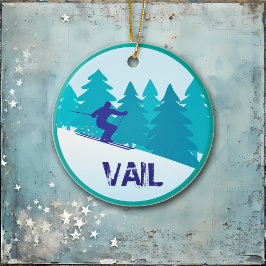 Personalisierter aquamariner Schwungkreis Keramik Ornament