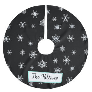 Personalisierter Aquamariner Snowflake Weihnachtsr Polyester Weihnachtsbaumdecke