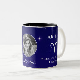 Personalisierter Aries-Sternzeichen-Symbol-Eigensc Zweifarbige Tasse