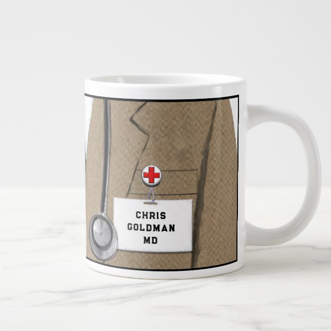 Personalisierter Arzt Jumbo-Tasse (Rechts)