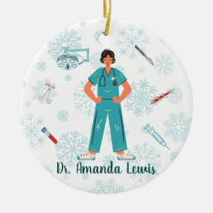 Personalisierter Arzt, Weihnachten des Chirurgen Keramik Ornament