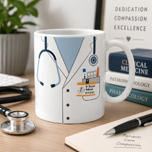 Personalisierter Arztkittel Stethoskop Medizin Kaffeetasse