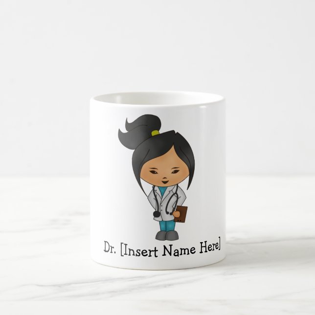 Personalisierter asiatischer niedlicher weiblicher kaffeetasse (Mittel)