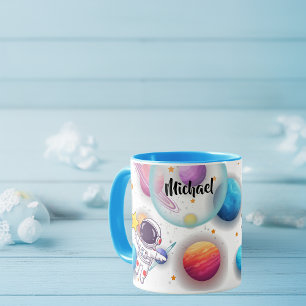 Personalisierter Astronaut & Planeten Kinderbecher Tasse
