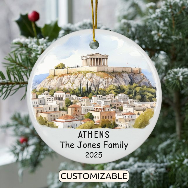 Personalisierter Athener Ornament, Griechenland Keramik Ornament (Von Creator hochgeladen)