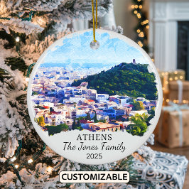 Personalisierter Athener Ornament, Griechenland -  Keramik Ornament