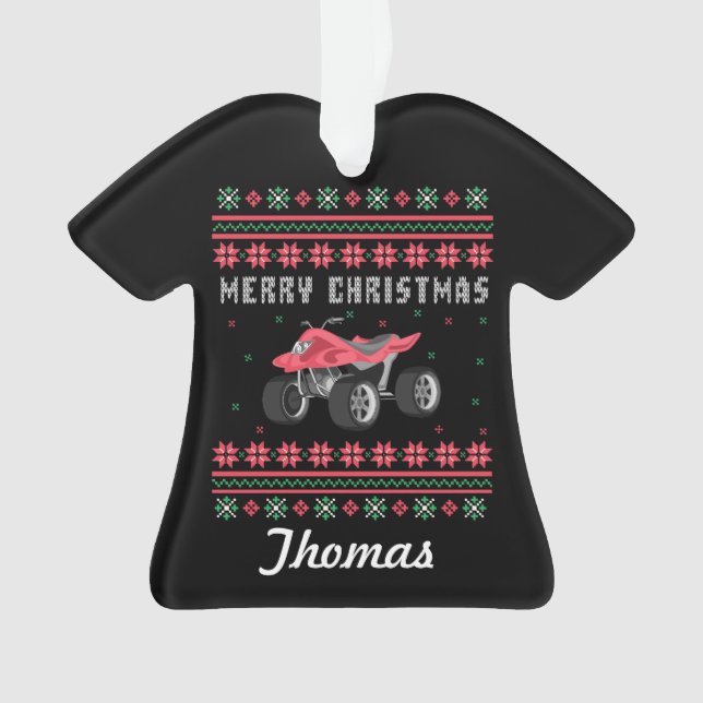 Personalisierter ATV Ugge Christmas Sweater Ornament (Vorderseite)