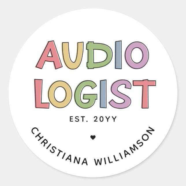 Personalisierter Audiologe Audiology Abschluss Runder Aufkleber (Vorderseite)