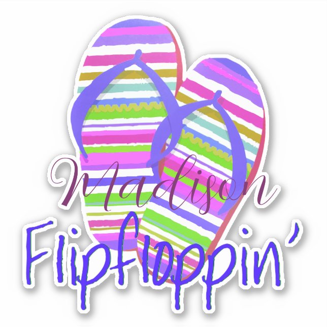 personalisierter Aufkleber des Floppins gedreht (Vorderseite)