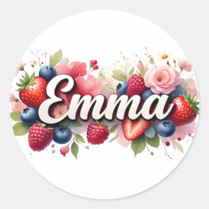 Personalisierter Aufkleber "Emma Berry Floral Desi