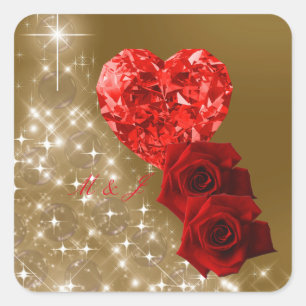Personalisierter Aufkleber für die Rose Red Diamon