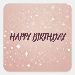 Personalisierter Aufkleber für  Pink Happy Geburts