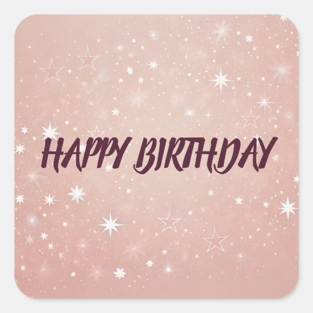 Personalisierter Aufkleber für  Pink Happy Geburts (Vorderseite)