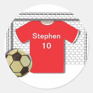 Personalisierter Aufkleber für Red Football Soccer