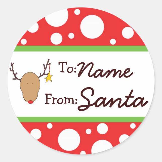 Personalisierter Aufkleber für Weihnachtsgeschenke (Vorderseite)