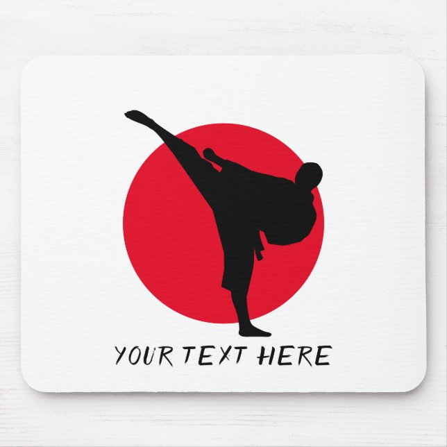 Personalisierter aufsteigender Sonnenmartial Arts  Mousepad (Vorne)