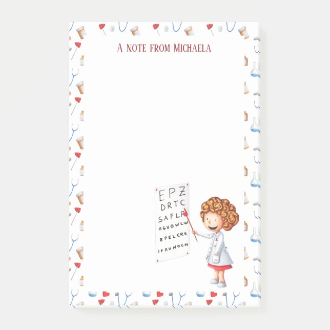 Personalisierter Augenarzt oder Augenschwester Post-it Klebezettel (Vorderseite)