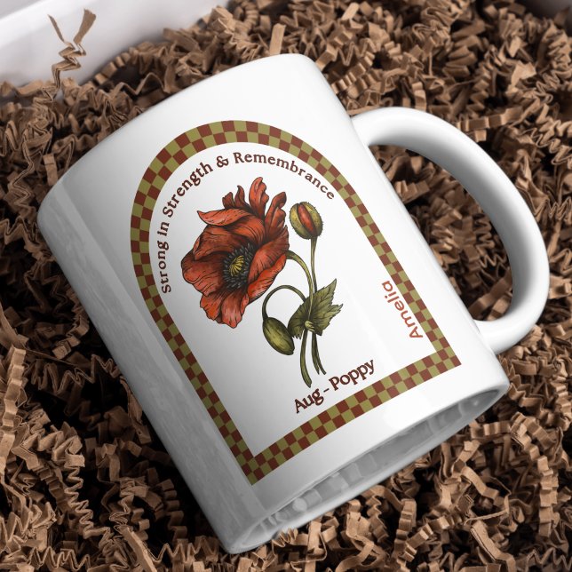 Personalisierter August Geburtsmonat Blume Kaffeetasse (Von Creator hochgeladen)