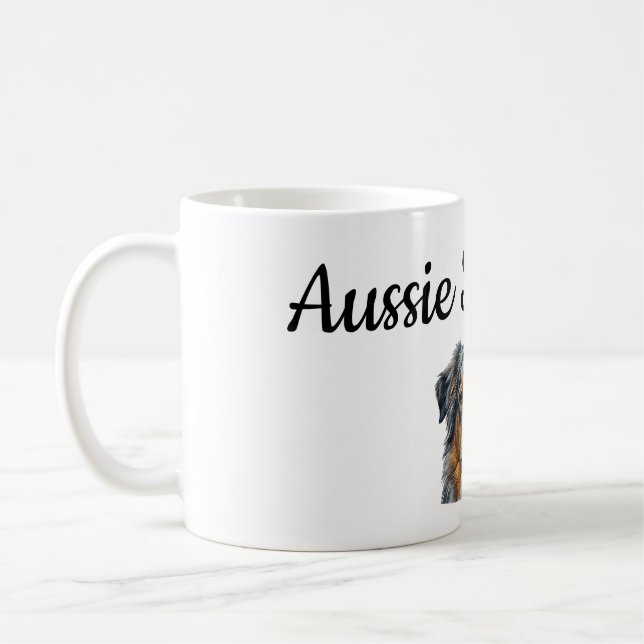 Personalisierter Australian Shepherd-Mug-Wrap – In Kaffeetasse (Links)