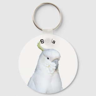 Personalisierter Australischer Weißer Cockatoo Schlüsselanhänger