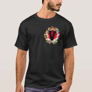 Personalisierter Autism Awareness Anfangsbuchstabe T-Shirt