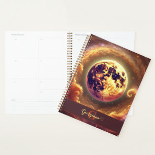 Personalisierter Autumnal Galaxy Harvest Moon Planer