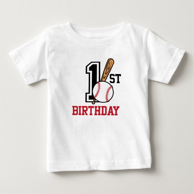Personalisierter Baby-Baseball-T - Shirt 1. Geburt (Vorderseite)