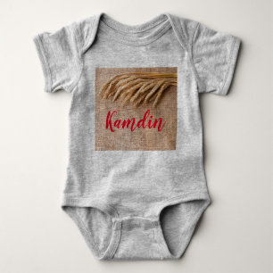 Personalisierter Baby Body Anzug Weizen auf Burlap Baby Strampler