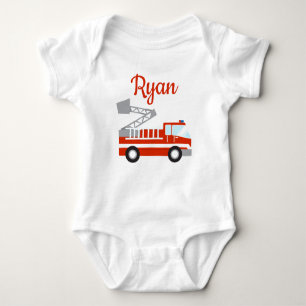 Personalisierter Baby-Bodysuit für Feuerwehrfahrze Baby Strampler