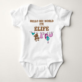 Personalisierter Baby Bodysuit "Hello BIG World" Baby Strampler