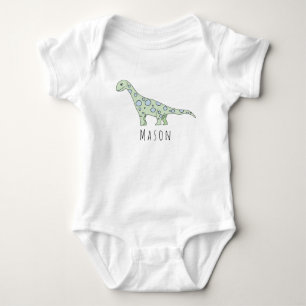 Personalisierter Baby Boy Doodle Dinosaurier mit N Strampler
