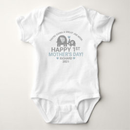 Personalisierter Baby Boy First Mother's Day Eleph Baby Strampler