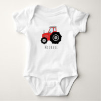 Personalisierter Baby Boy Red Farm Traktor mit Nam