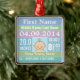 Personalisierter Baby Boys Birth Stats Keepake Ornament Aus Metall (Baum)