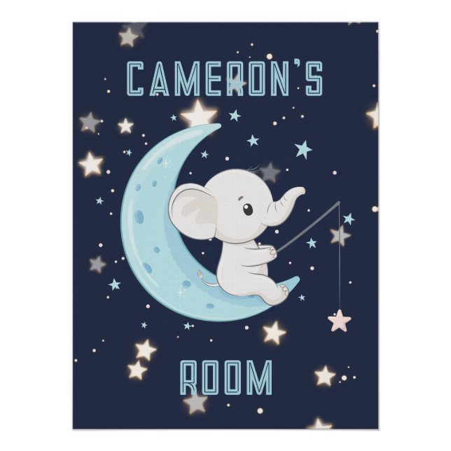Personalisierter Baby Elephant 4 Sterne Poster fis (Vorderseite)